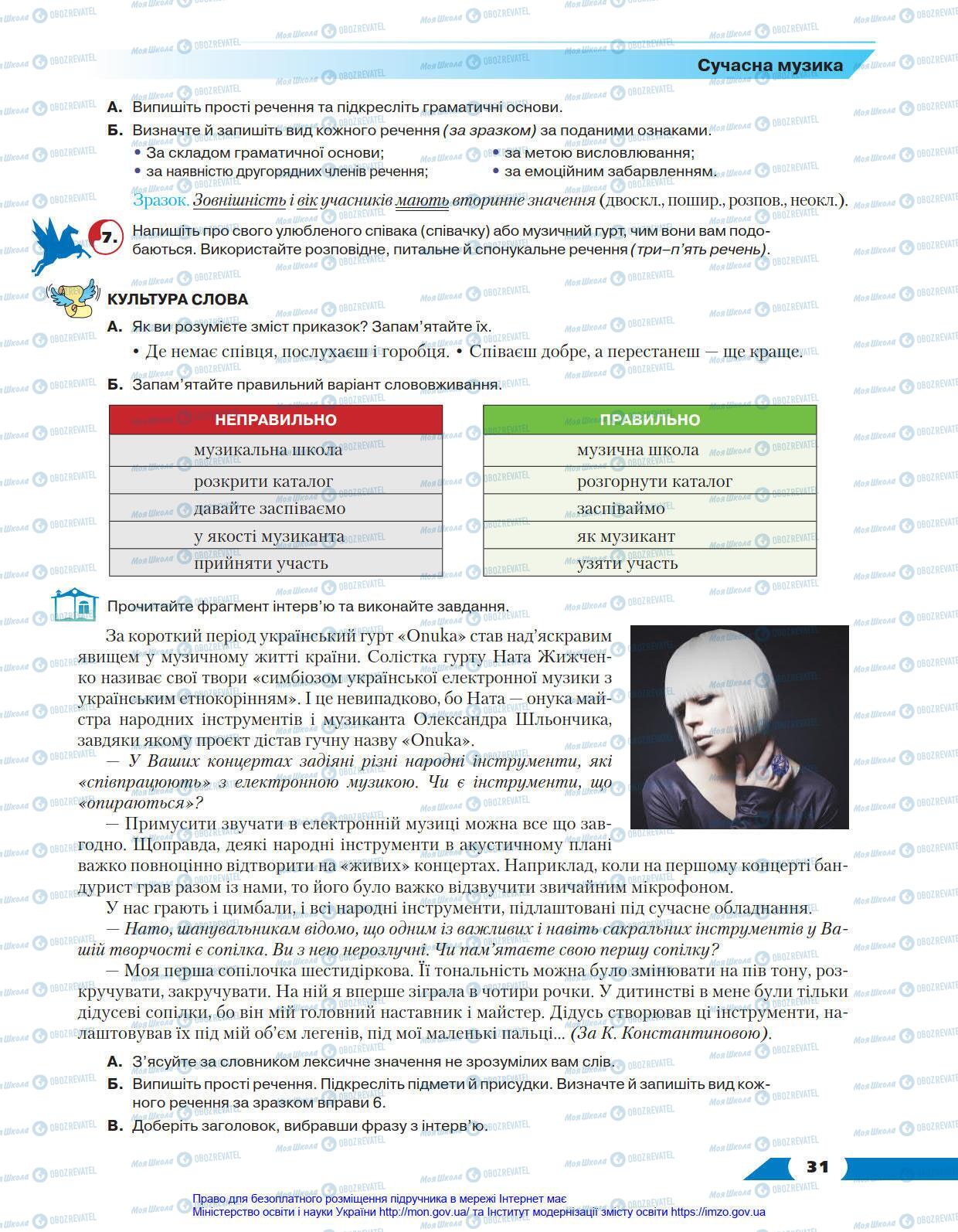 Підручники Українська мова 8 клас сторінка 31