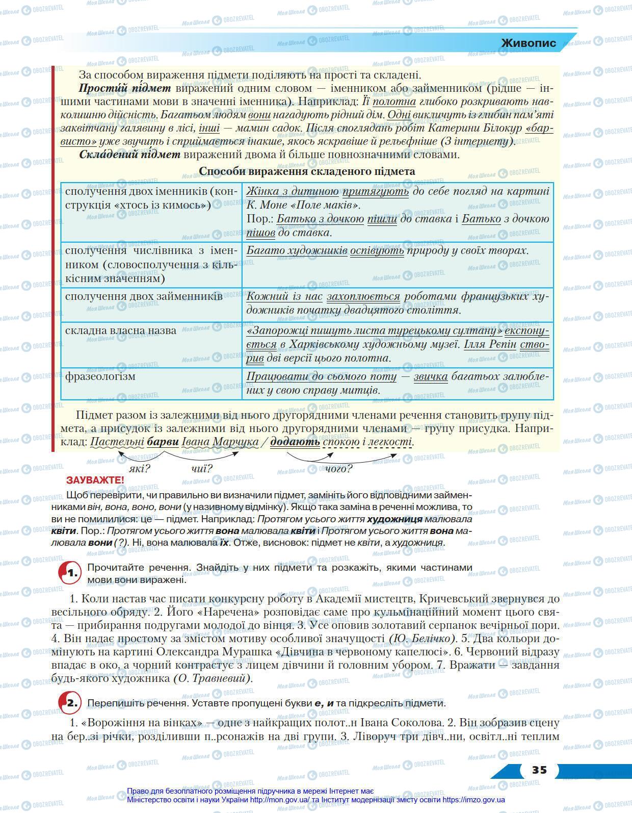 Підручники Українська мова 8 клас сторінка 35