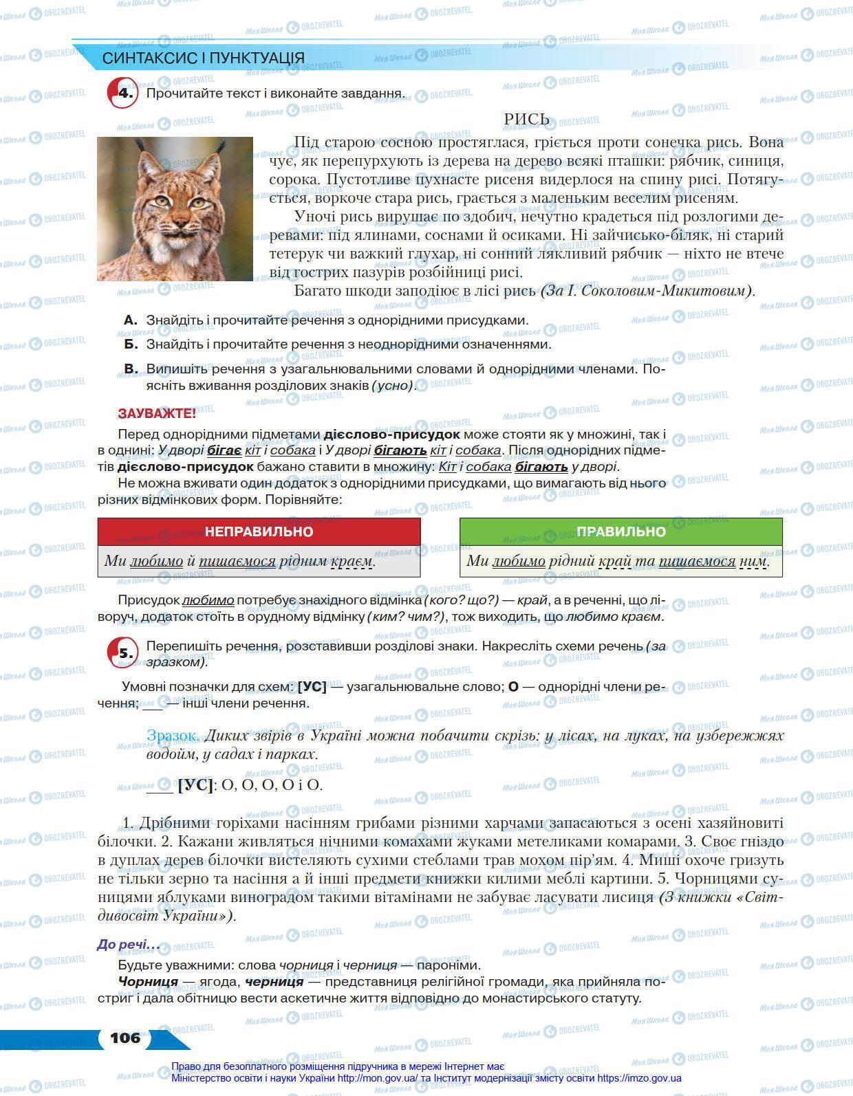 Підручники Українська мова 8 клас сторінка 106