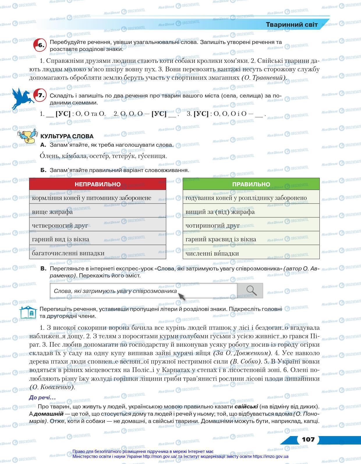 Підручники Українська мова 8 клас сторінка 107