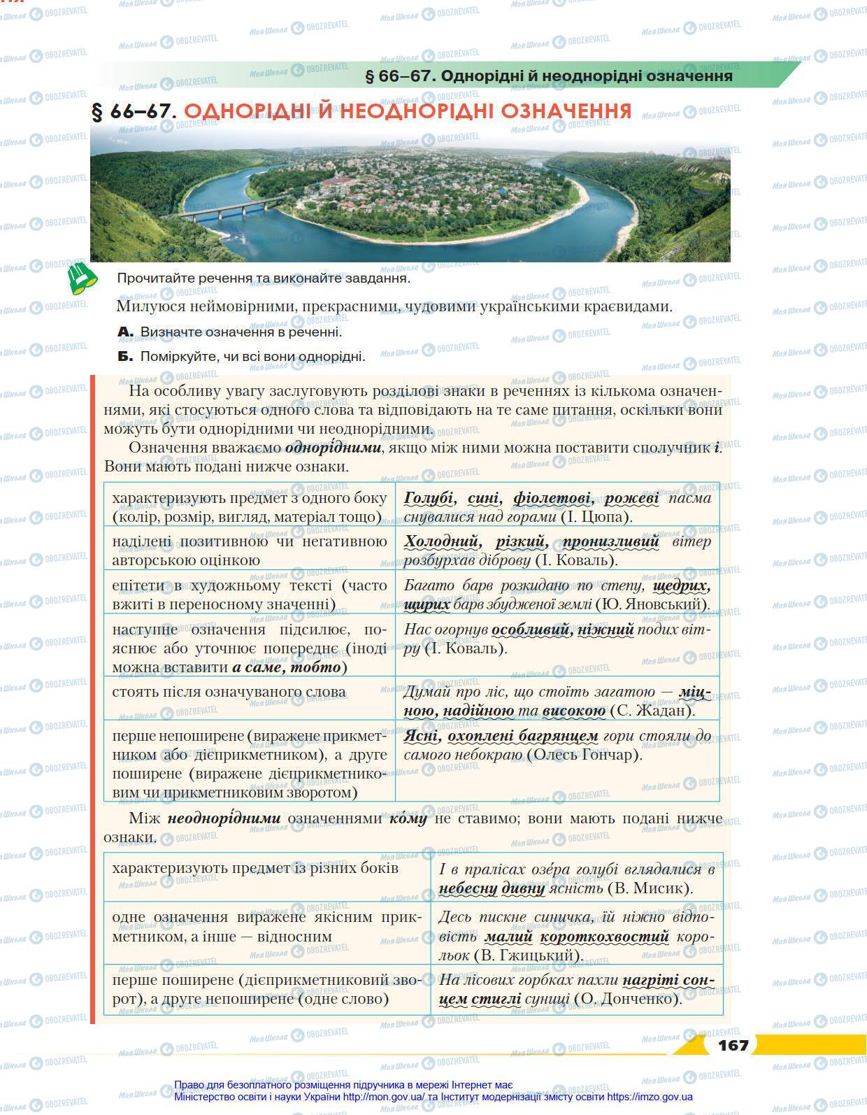 Підручники Українська мова 8 клас сторінка 167