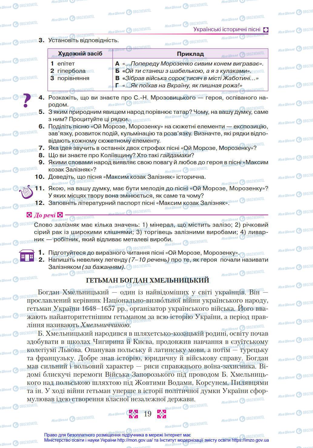 Підручники Українська література 8 клас сторінка 19