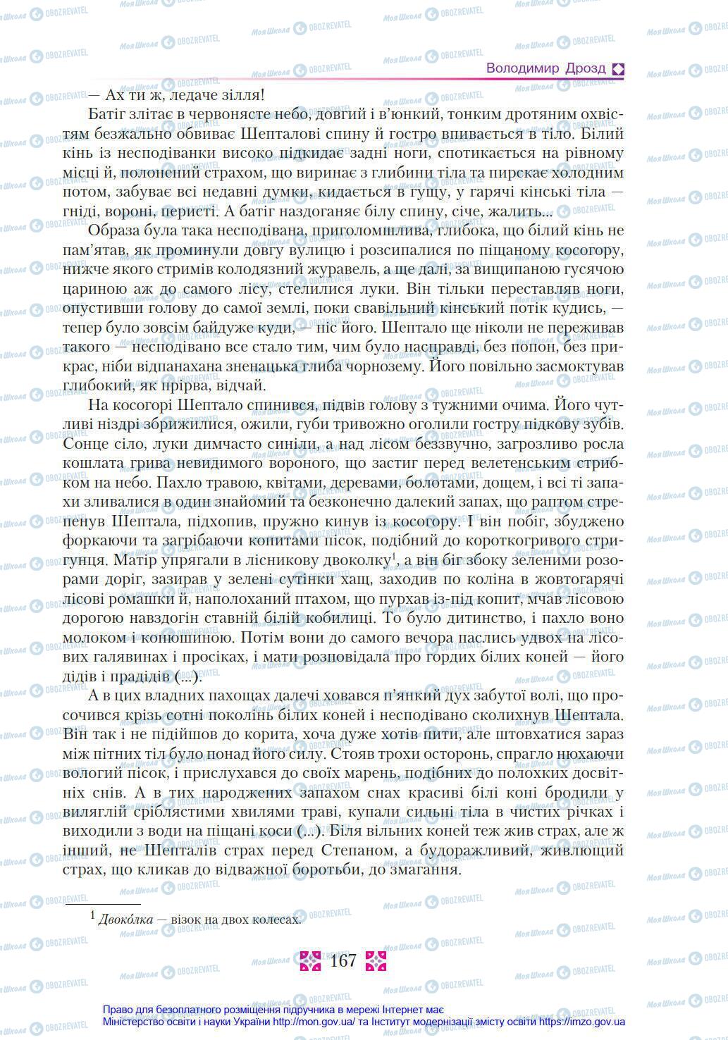 Учебники Укр лит 8 класс страница 167