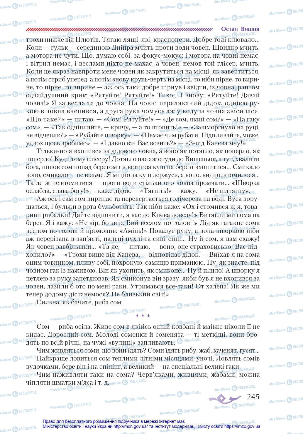 Учебники Укр лит 8 класс страница 245