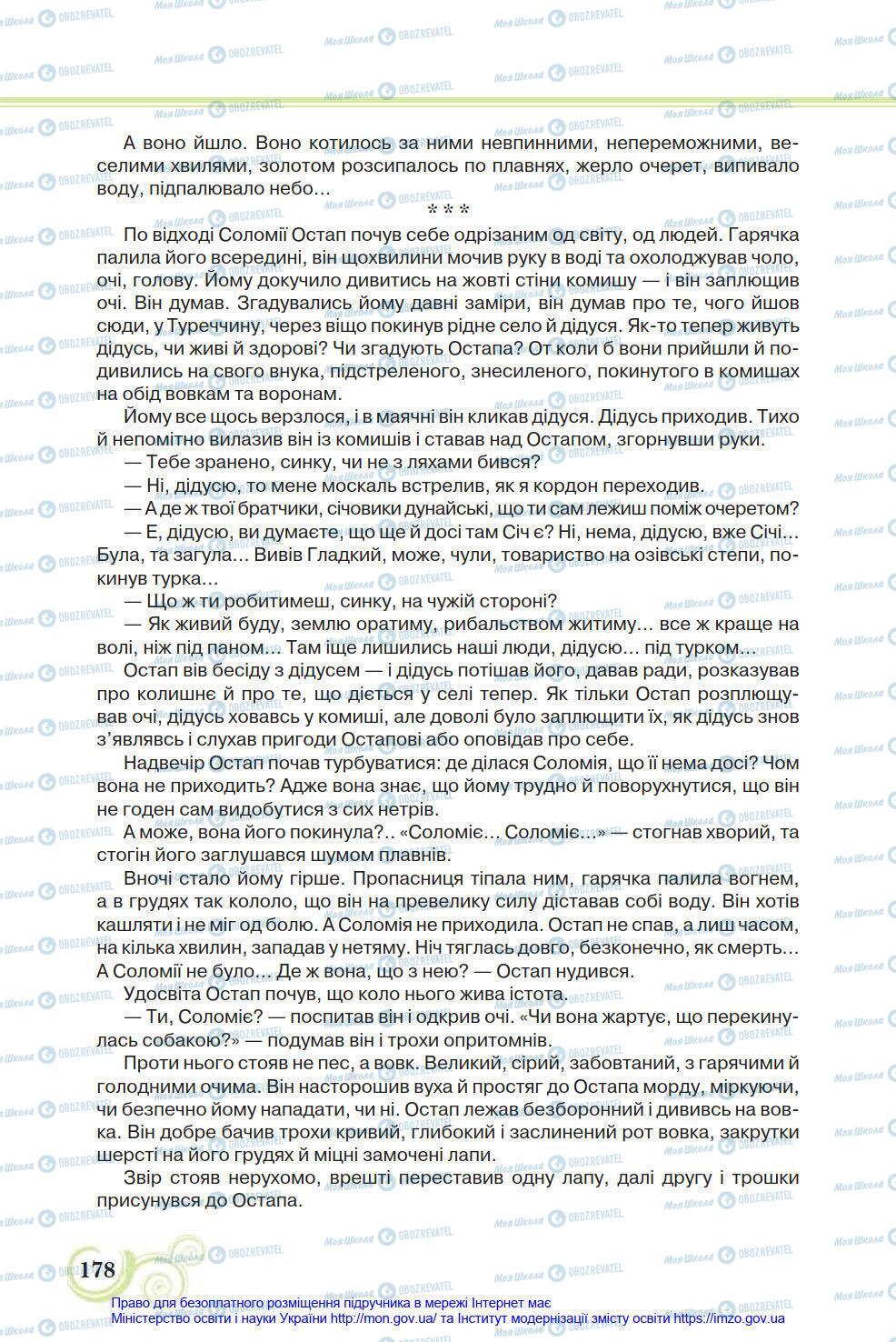 Підручники Українська література 8 клас сторінка 178