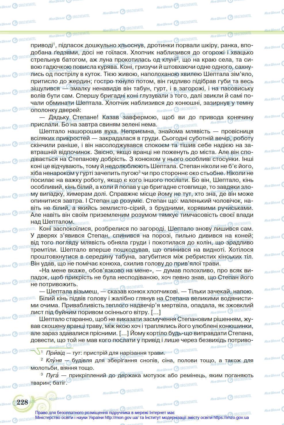 Учебники Укр лит 8 класс страница 228