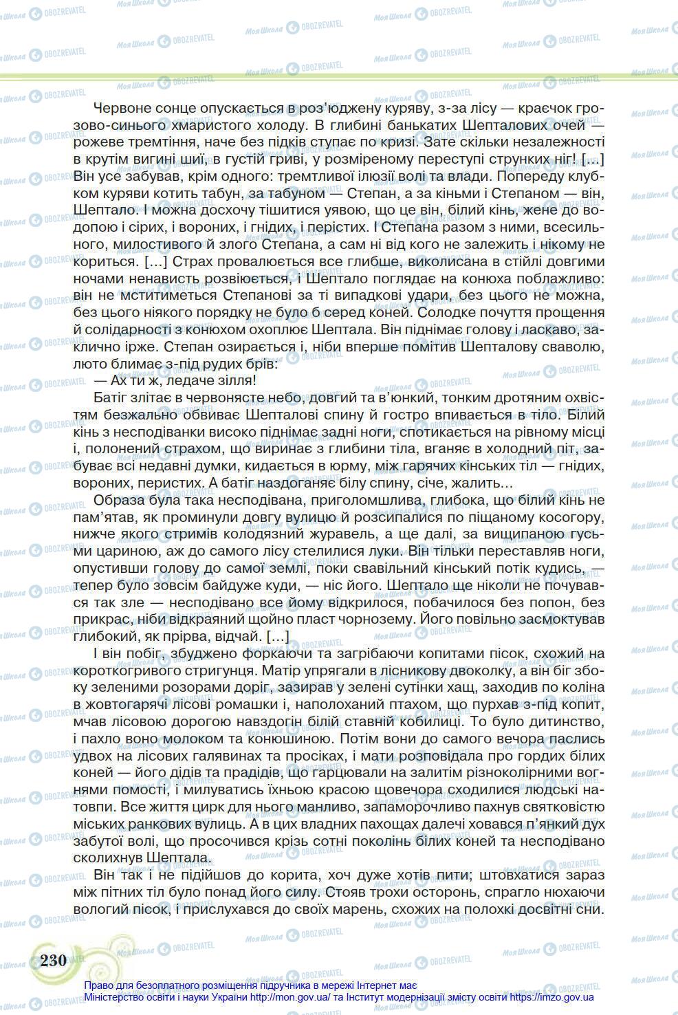 Підручники Українська література 8 клас сторінка 230