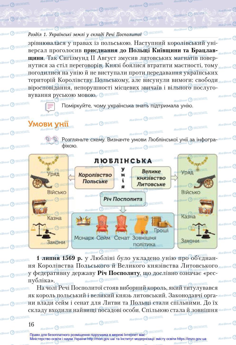 Підручники Історія України 8 клас сторінка 16