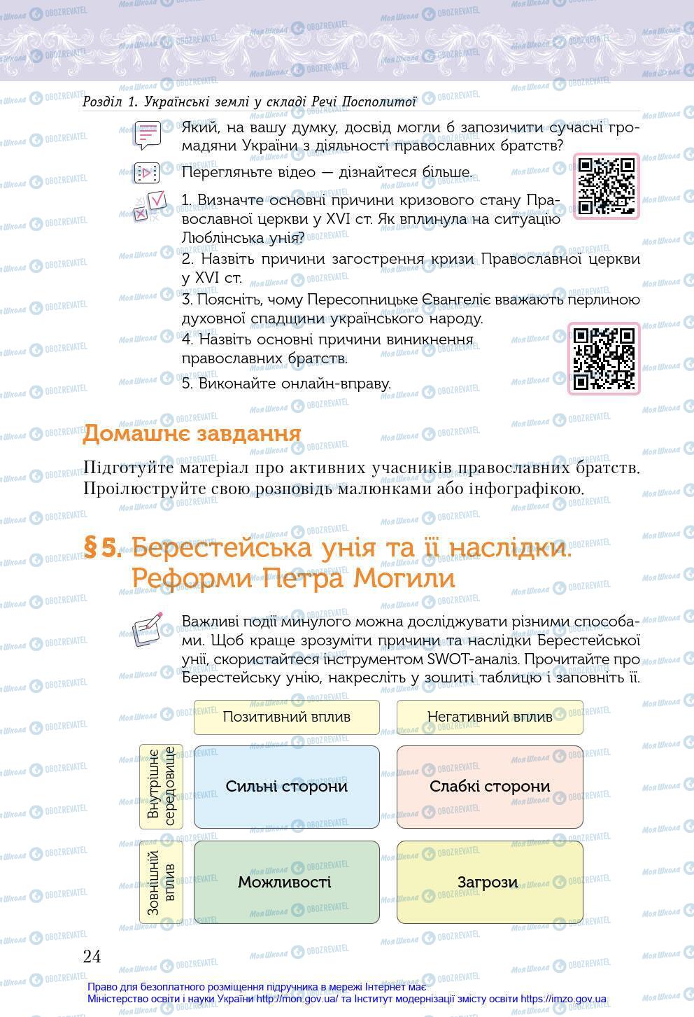 Підручники Історія України 8 клас сторінка 24