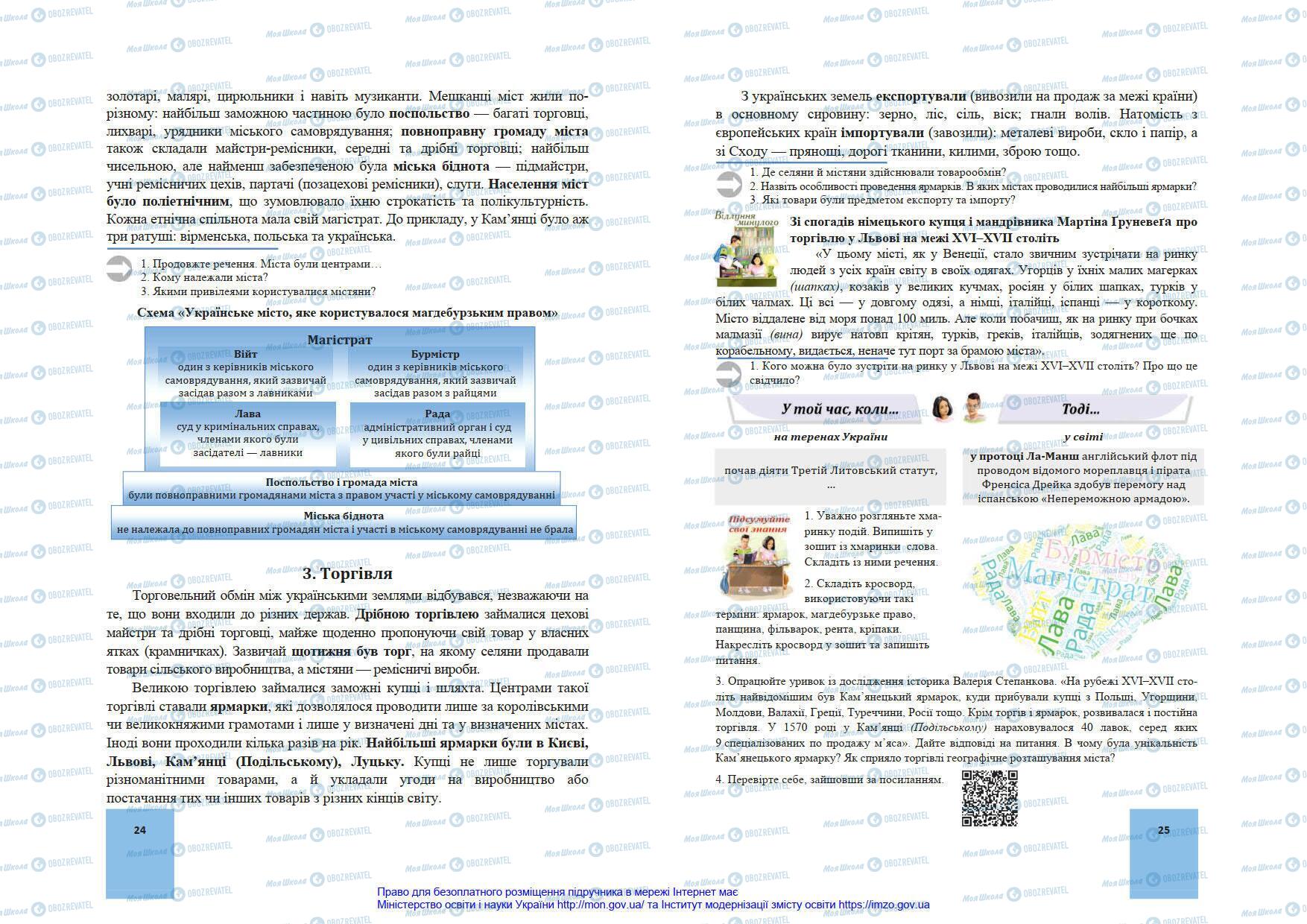 Підручники Історія України 8 клас сторінка 24-25