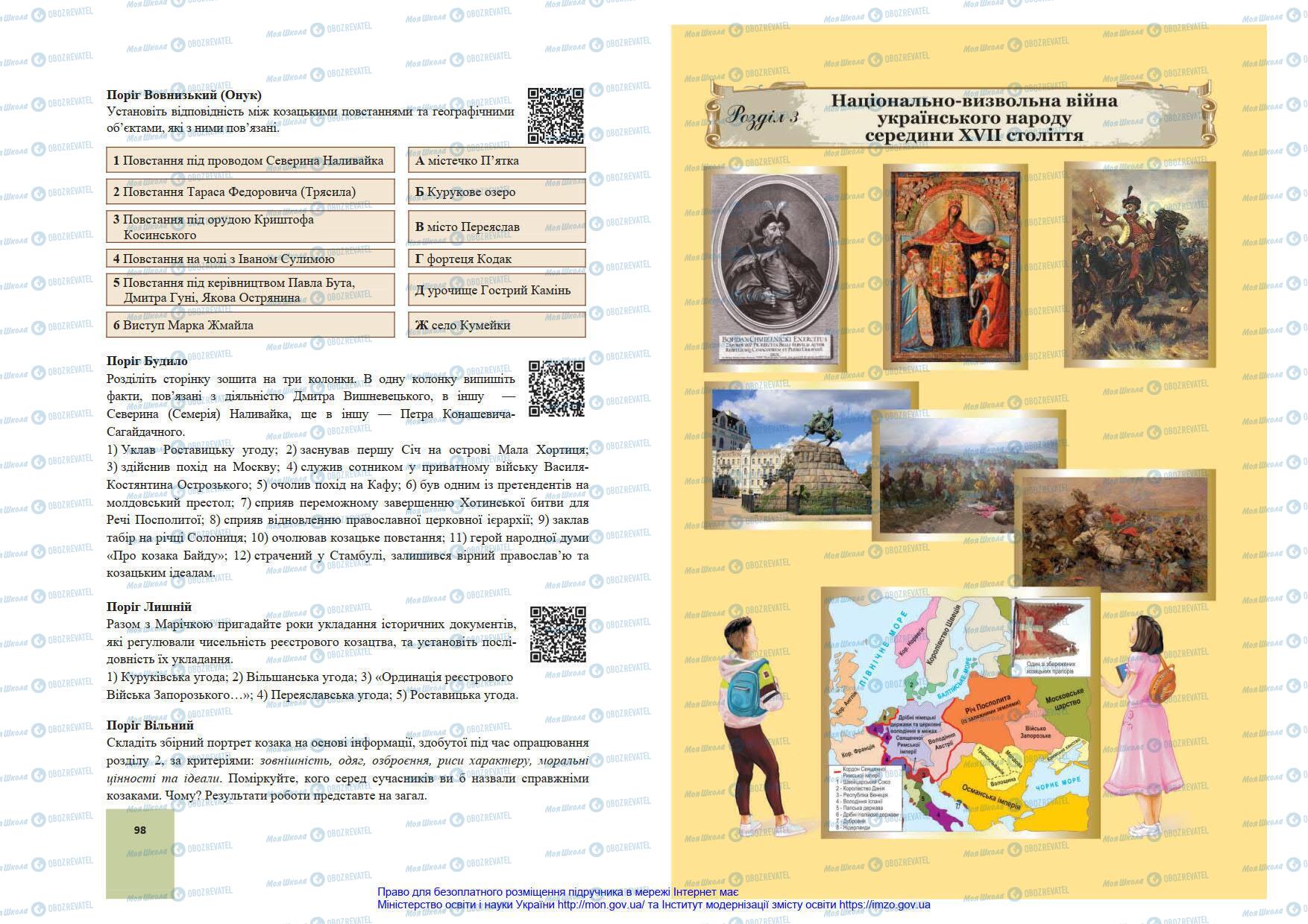 Підручники Історія України 8 клас сторінка 98-99