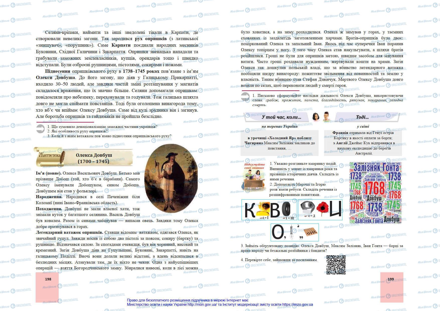 Підручники Історія України 8 клас сторінка 198-199