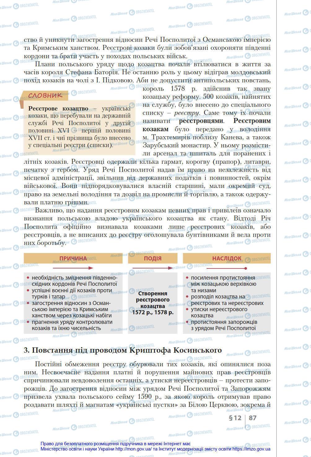 Підручники Історія України 8 клас сторінка 87