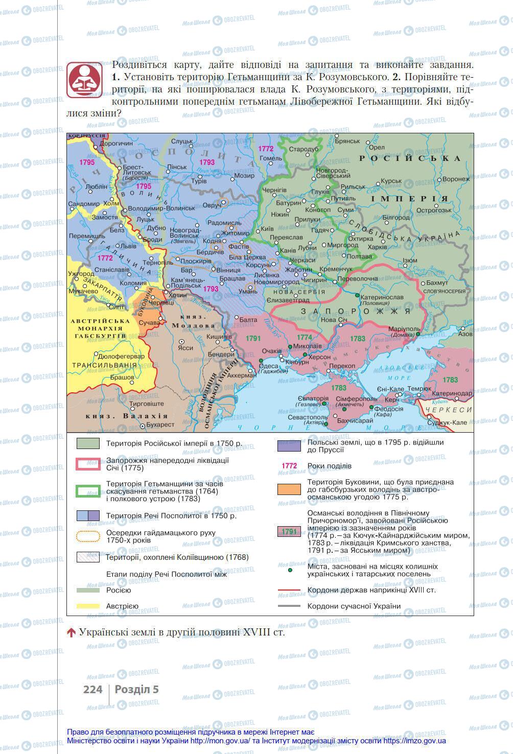 Підручники Історія України 8 клас сторінка 224