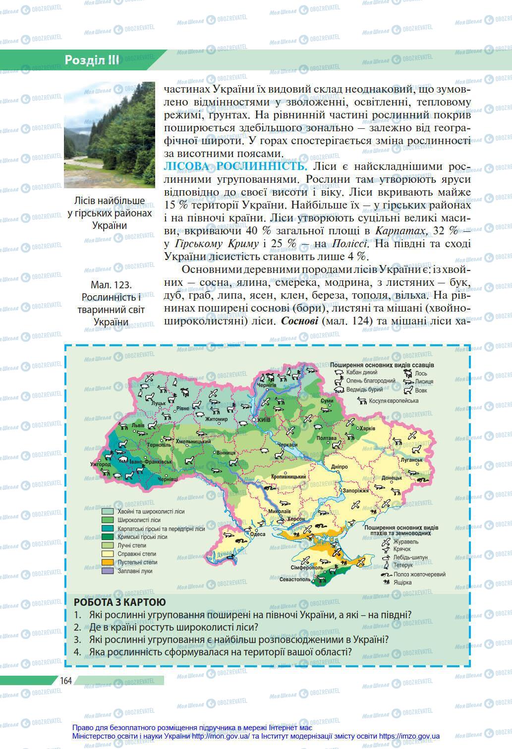 Підручники Географія 8 клас сторінка 164