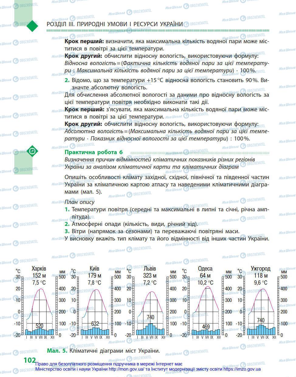 Підручники Географія 8 клас сторінка 102
