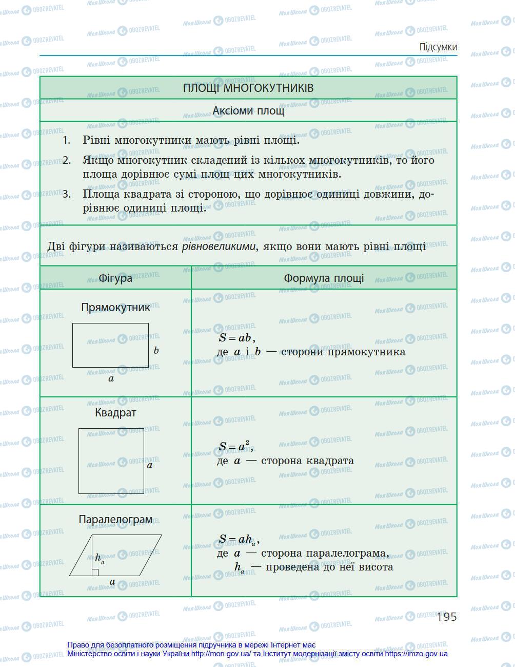 Підручники Геометрія 8 клас сторінка 195