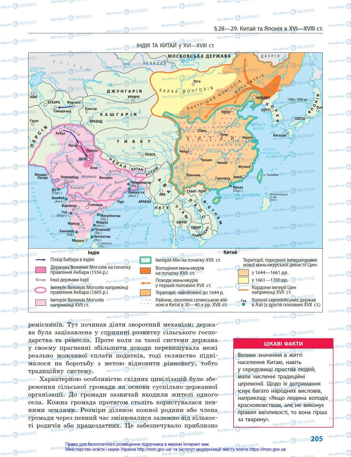 Підручники Всесвітня історія 8 клас сторінка 205