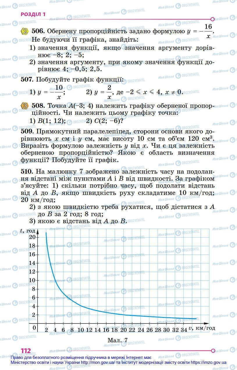 Підручники Алгебра 8 клас сторінка 112