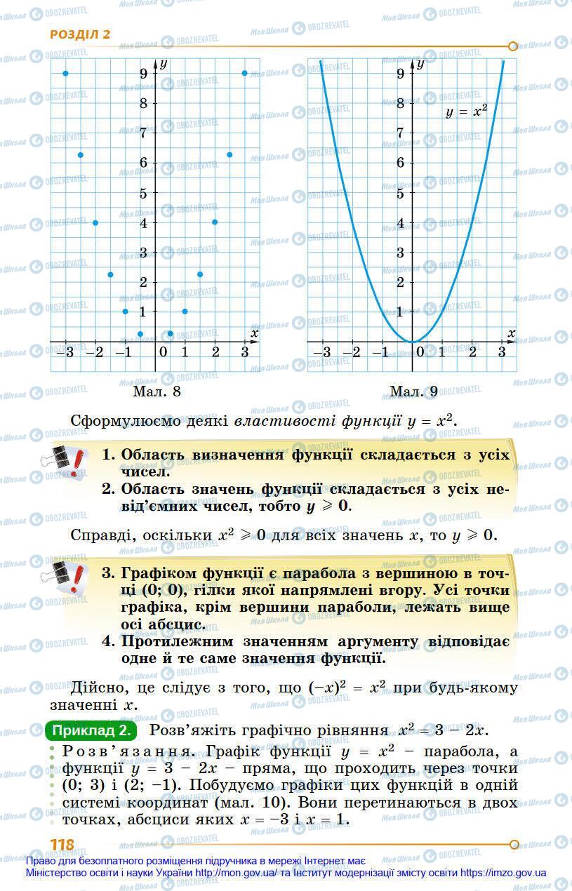 Підручники Алгебра 8 клас сторінка 118