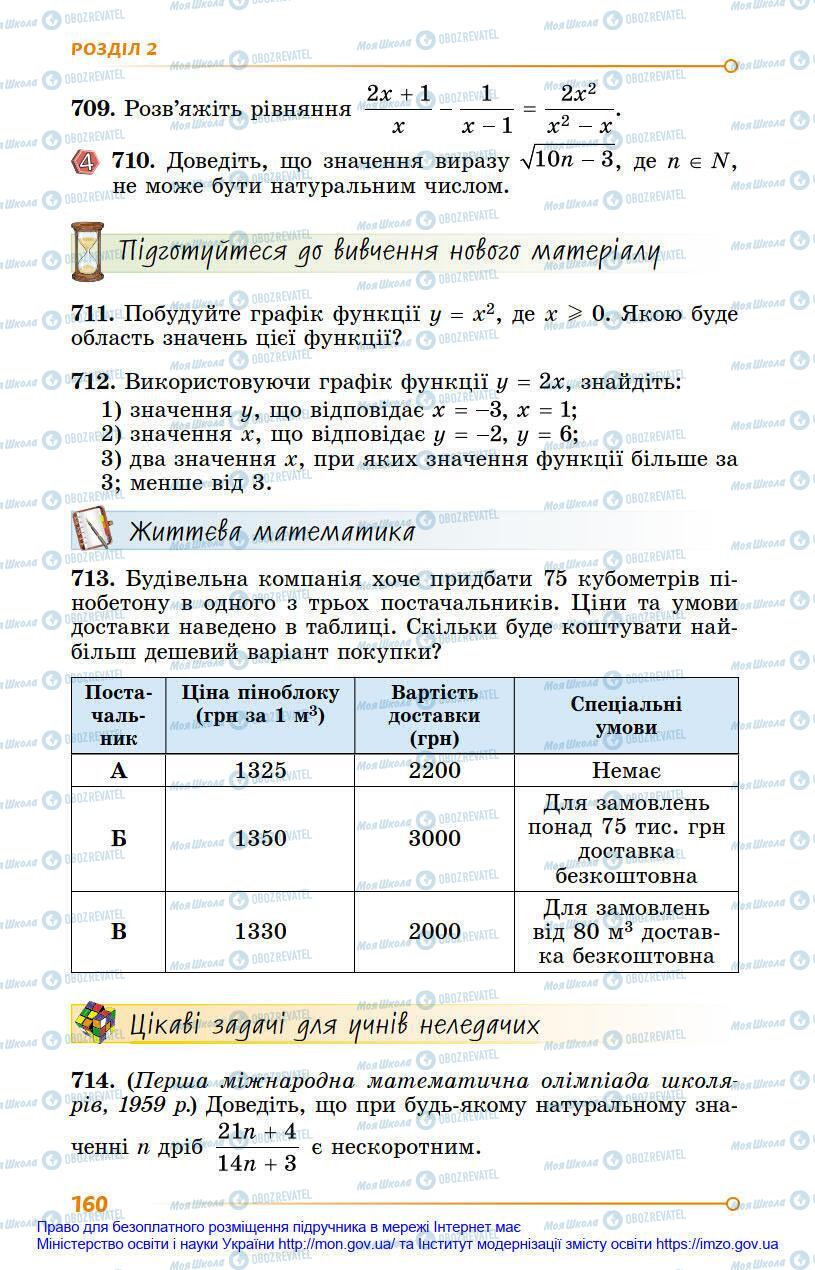 Учебники Алгебра 8 класс страница 160