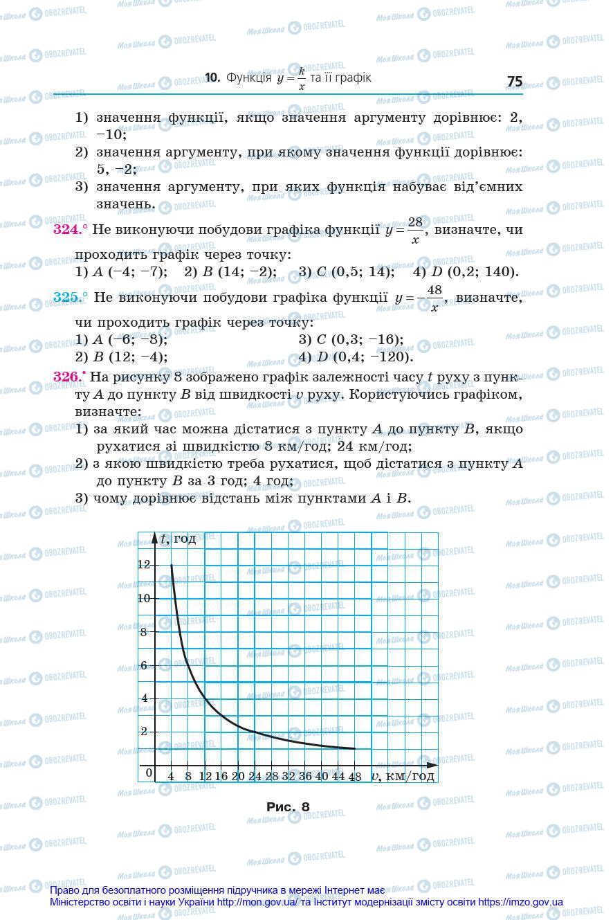Підручники Алгебра 8 клас сторінка 75
