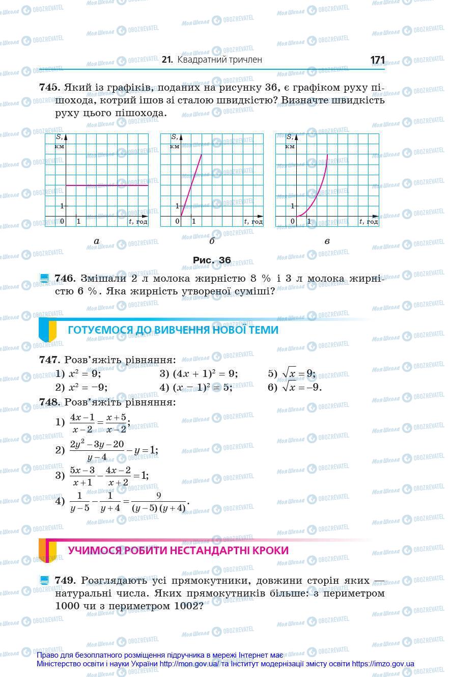 Підручники Алгебра 8 клас сторінка 171
