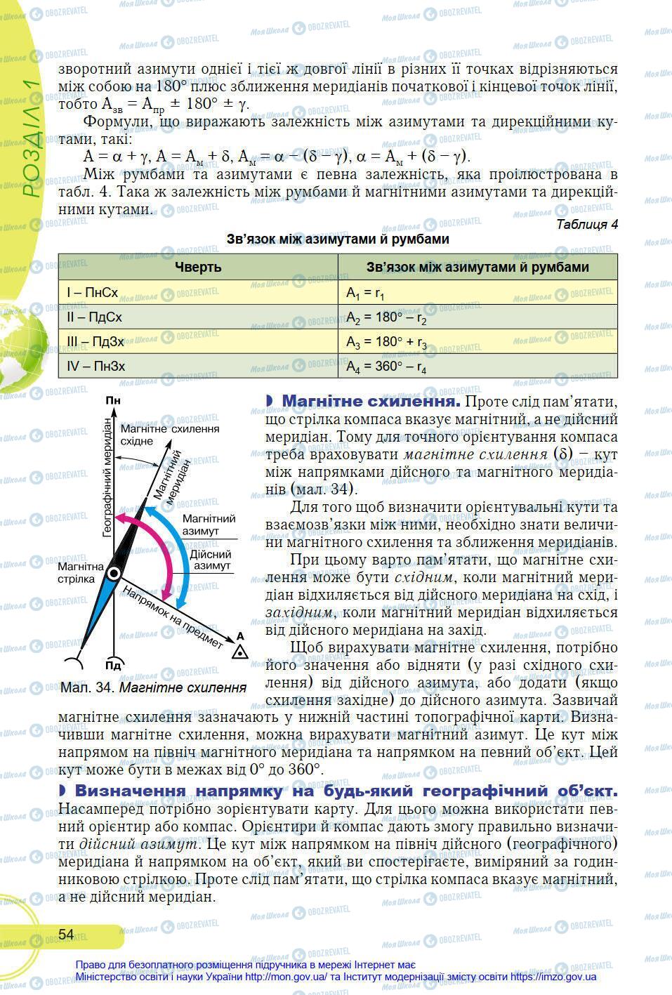 Підручники Географія 8 клас сторінка 54