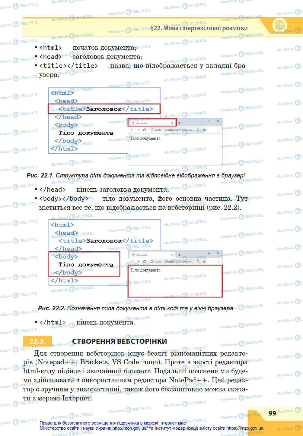 Підручники Інформатика 8 клас сторінка 99