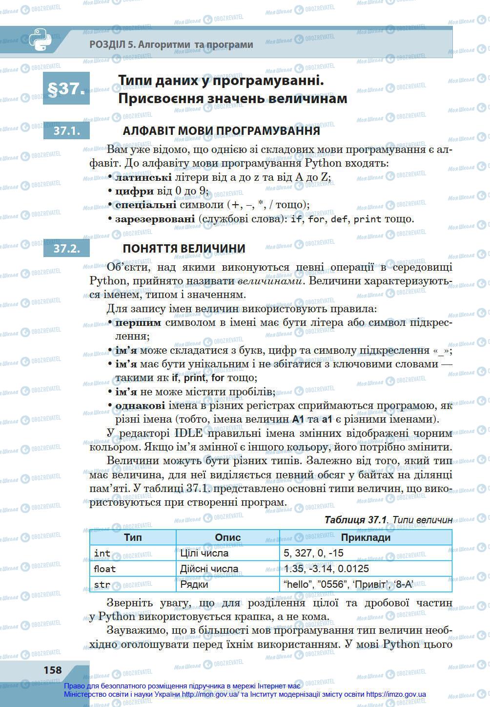 Підручники Інформатика 8 клас сторінка 158