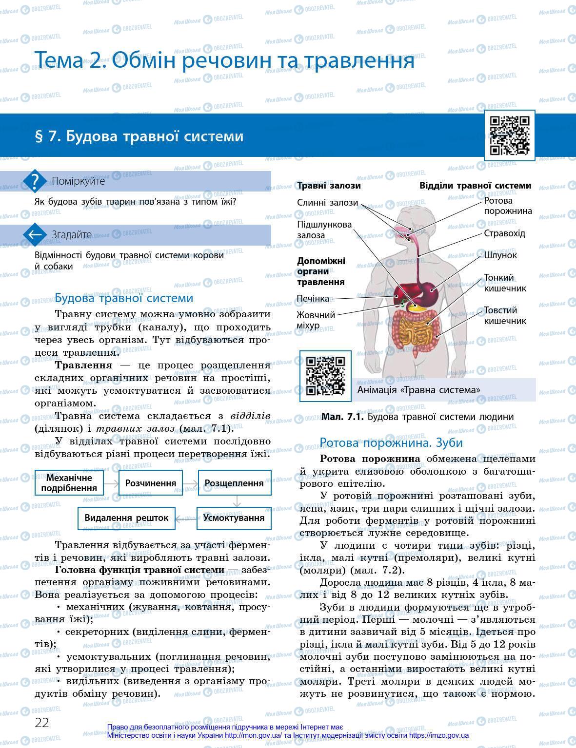 Учебники Биология 8 класс страница 22