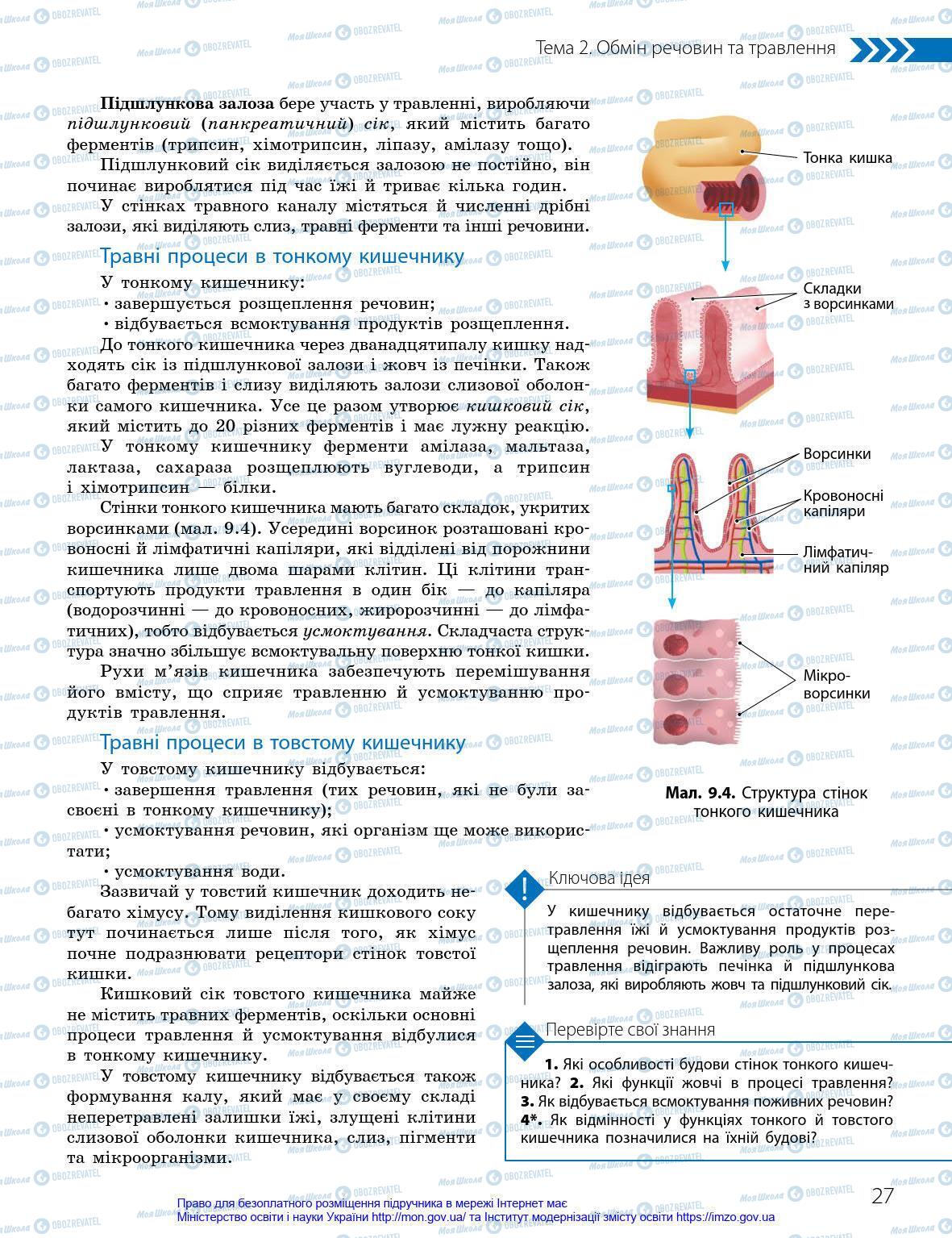 Підручники Біологія 8 клас сторінка 27