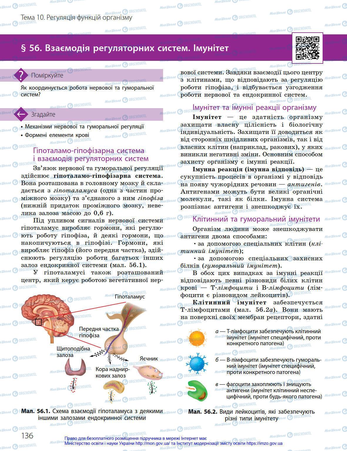 Підручники Біологія 8 клас сторінка 136