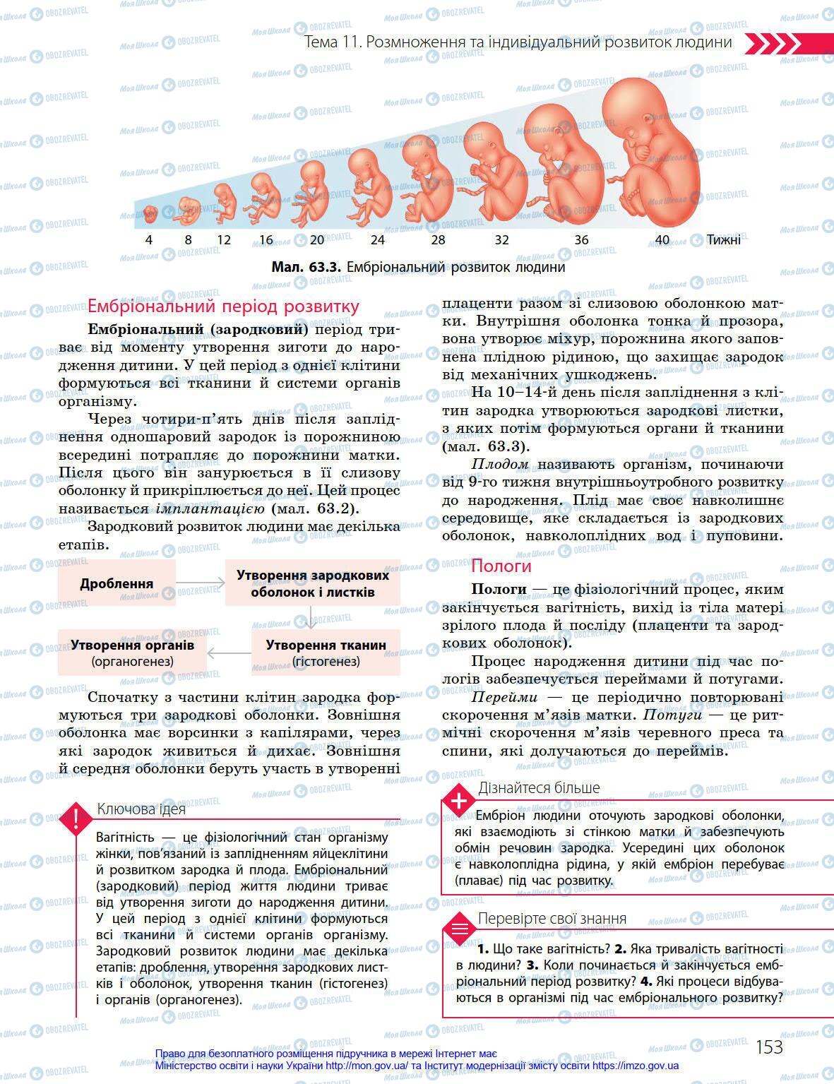 Підручники Біологія 8 клас сторінка 153