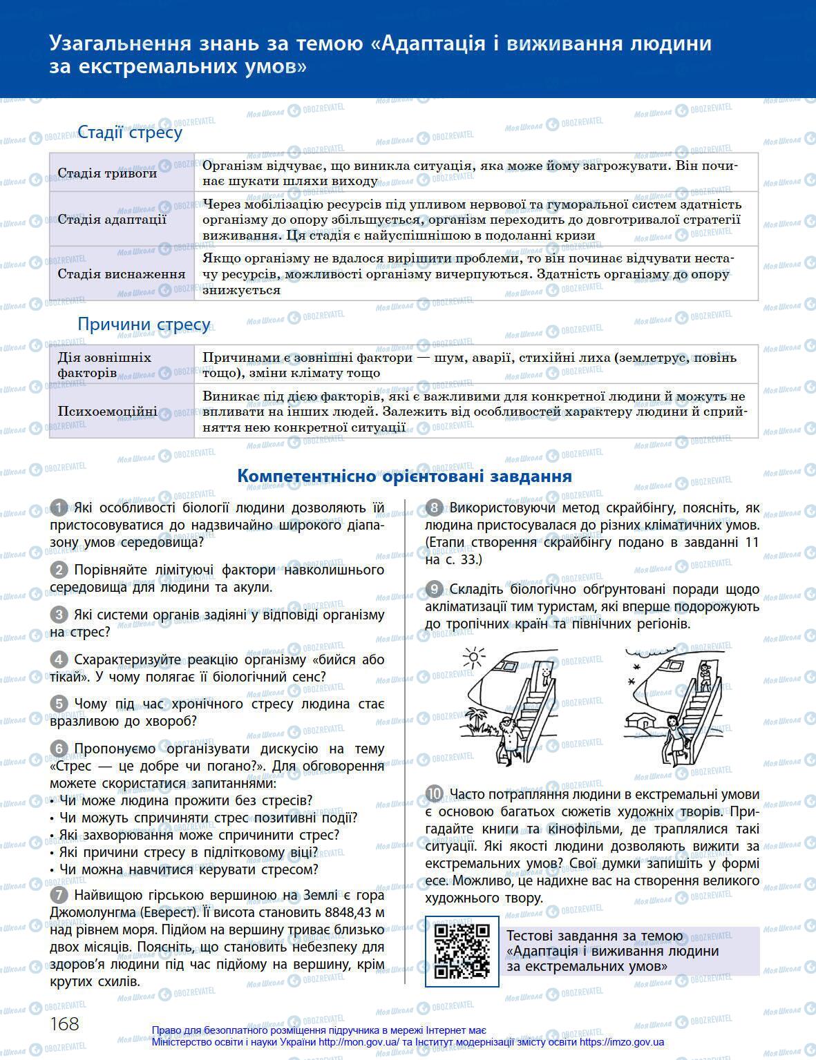 Підручники Біологія 8 клас сторінка 168