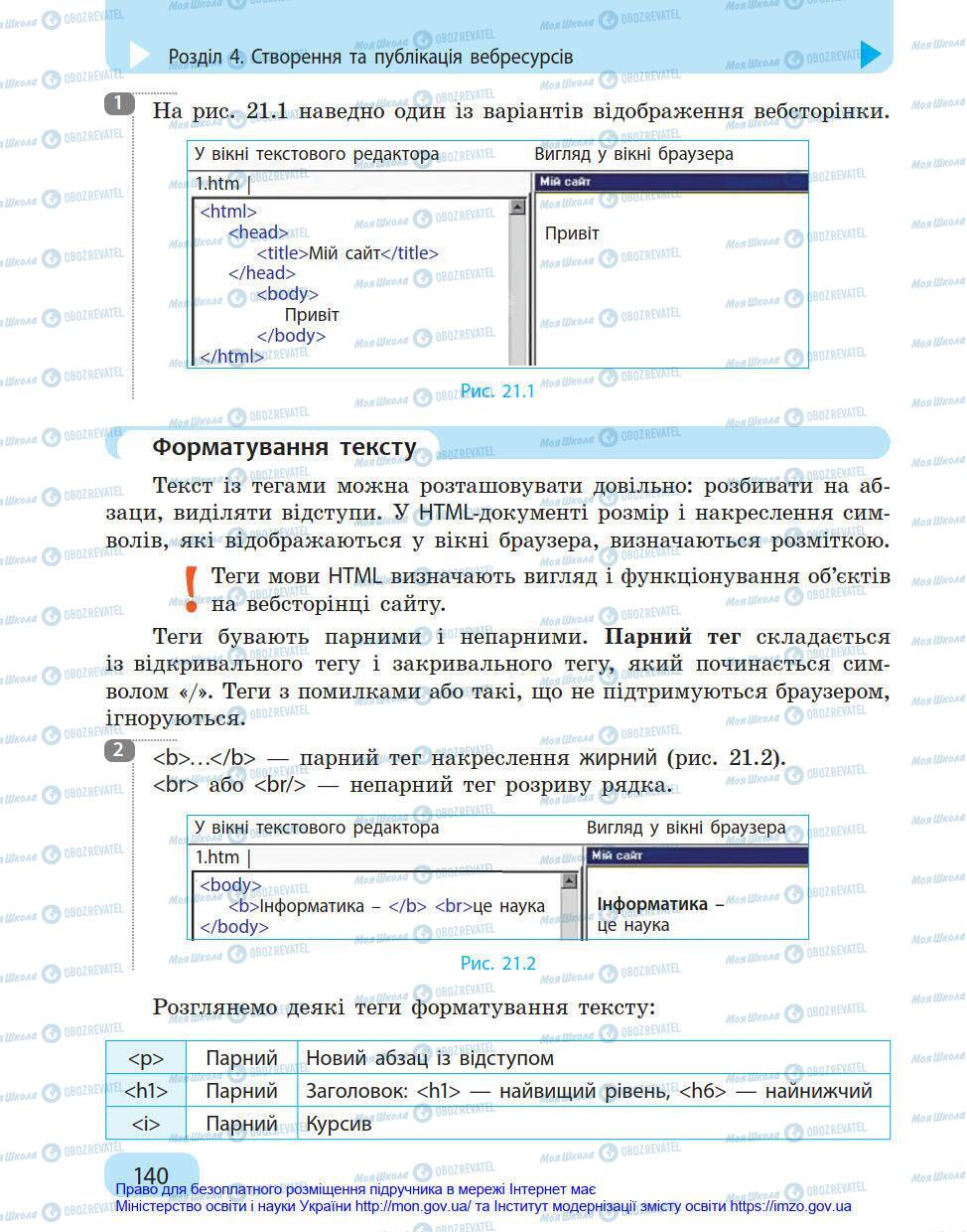 Учебники Информатика 8 класс страница 140