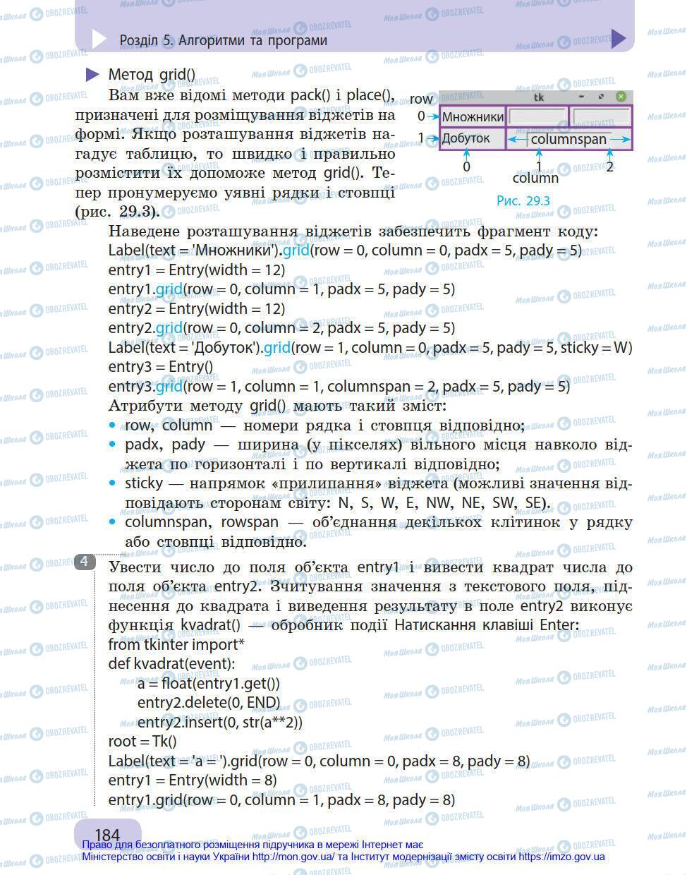 Підручники Інформатика 8 клас сторінка 184