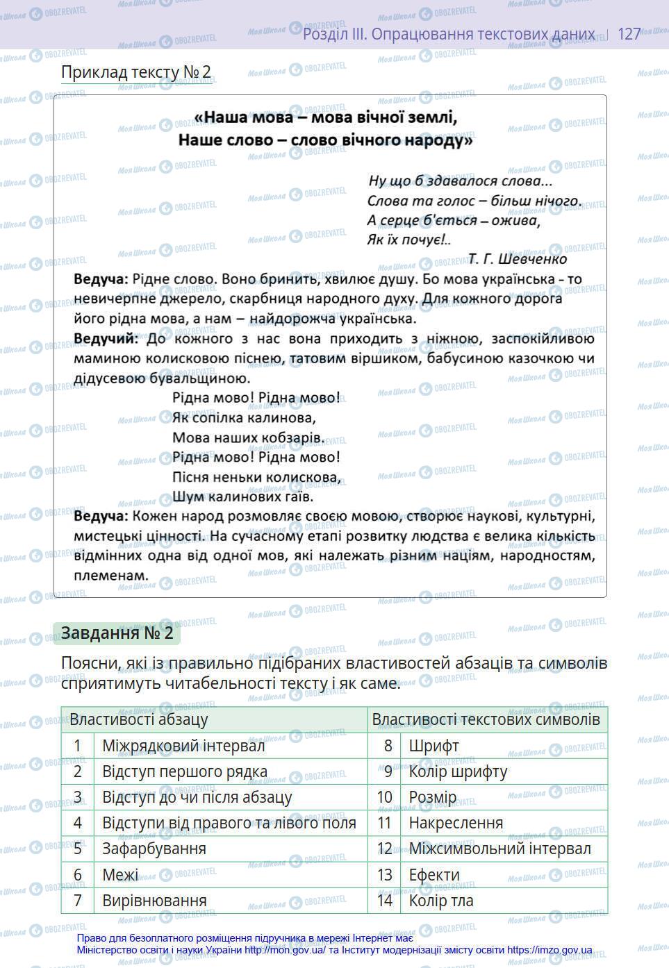 Підручники Інформатика 8 клас сторінка 127