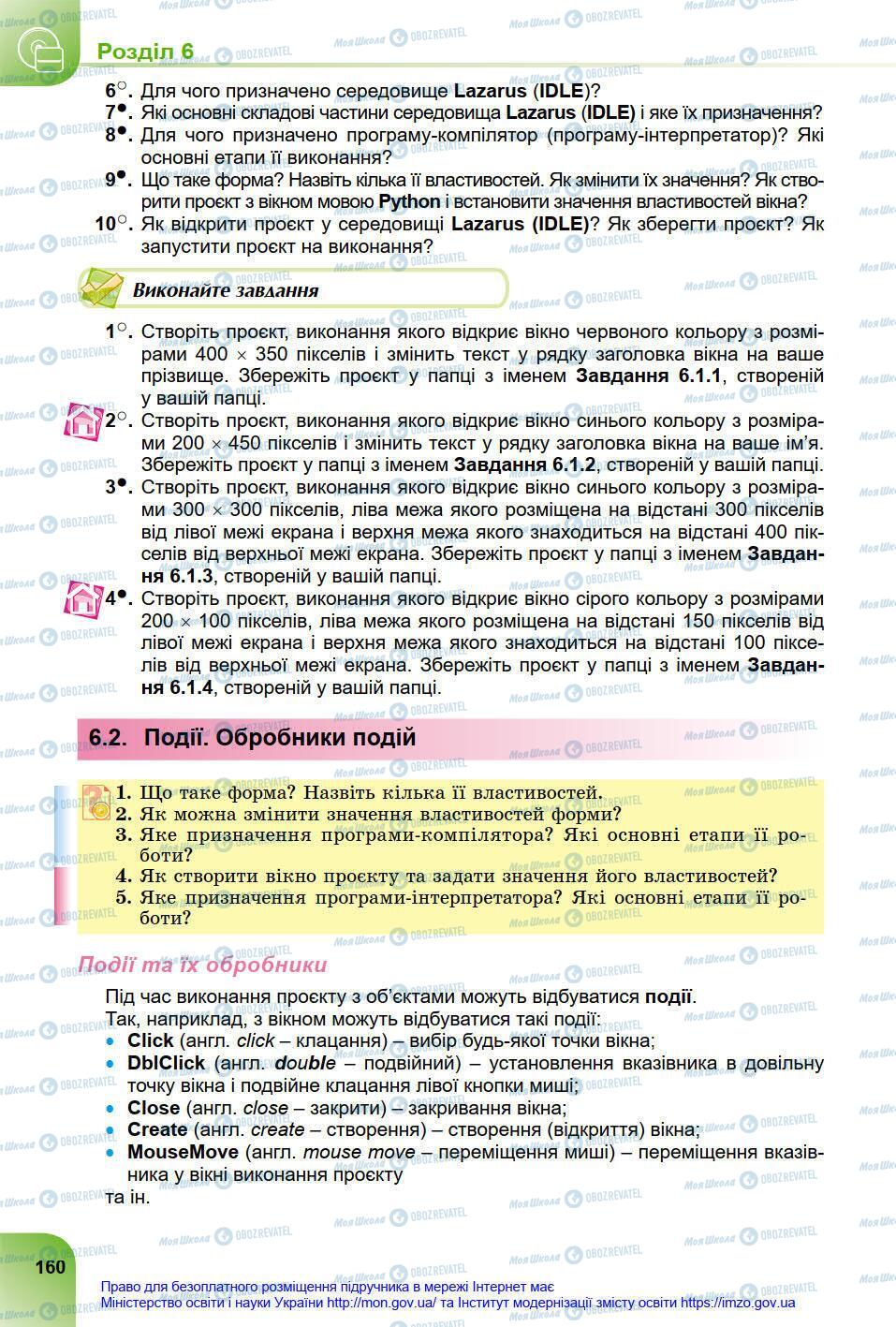Підручники Інформатика 8 клас сторінка 160