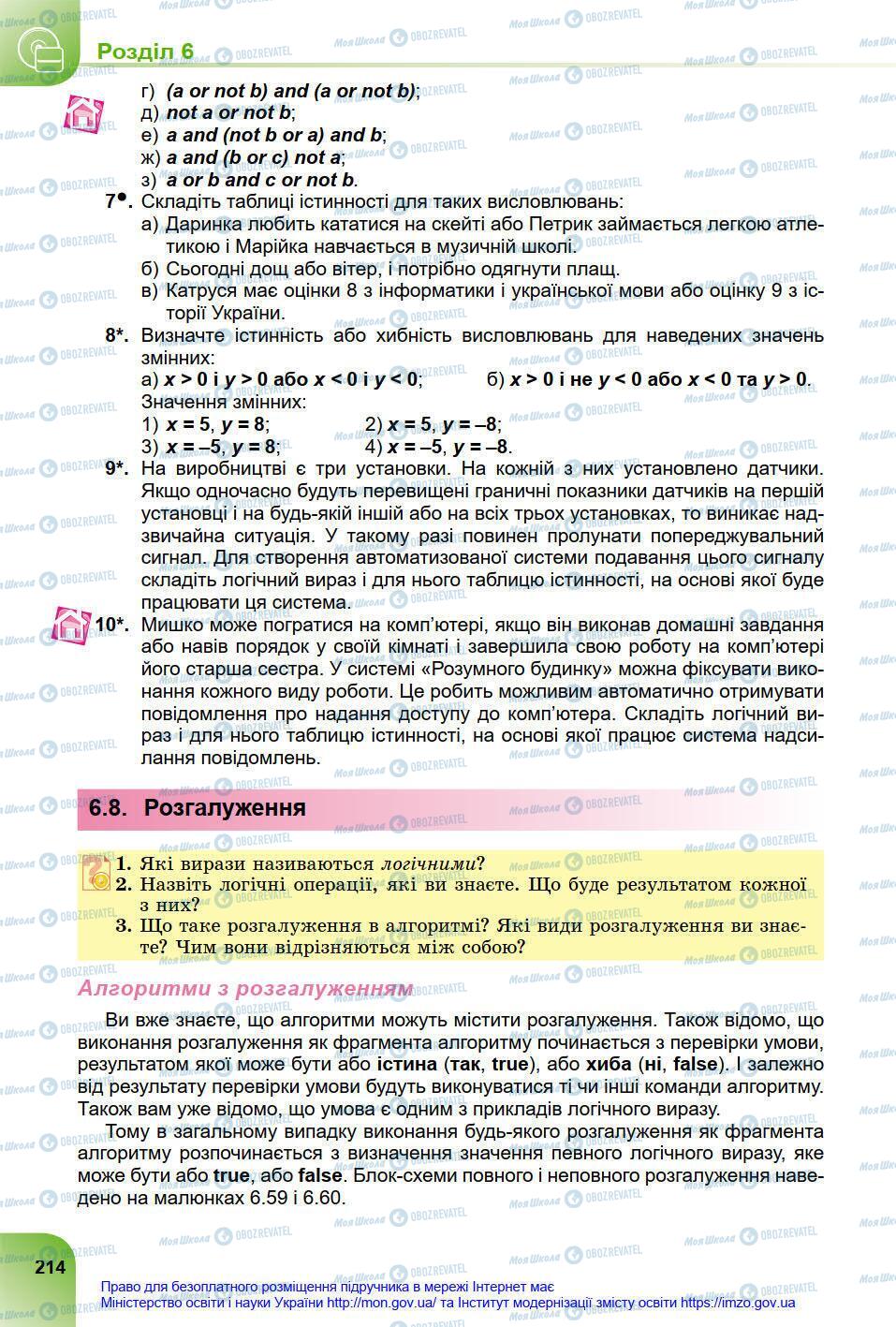 Підручники Інформатика 8 клас сторінка 214
