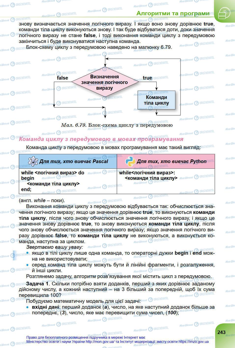 Підручники Інформатика 8 клас сторінка 243