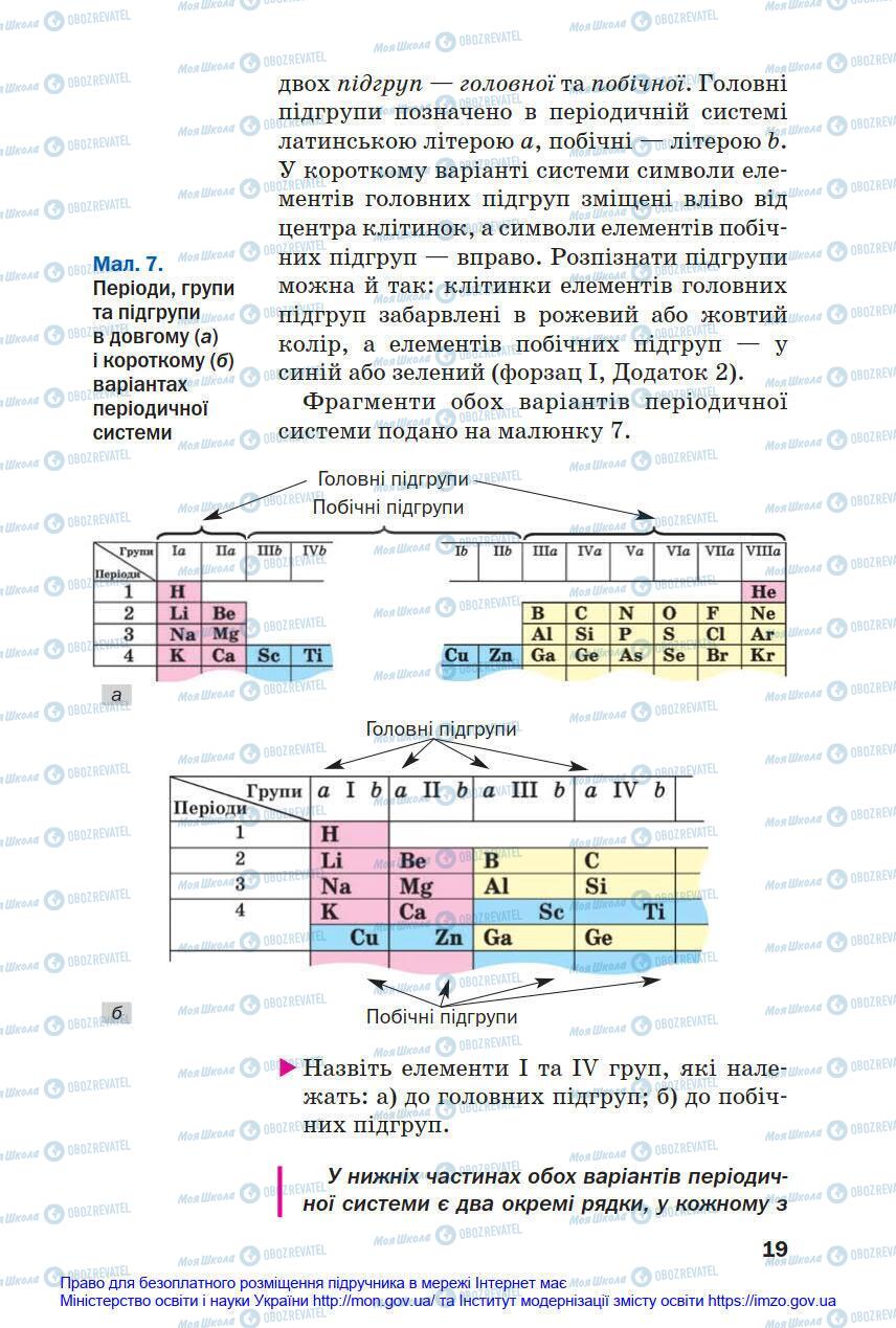 Підручники Хімія 8 клас сторінка 19