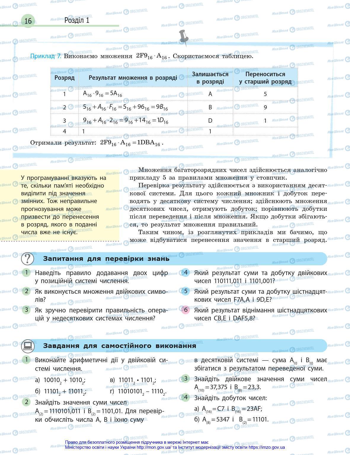 Підручники Інформатика 8 клас сторінка 16