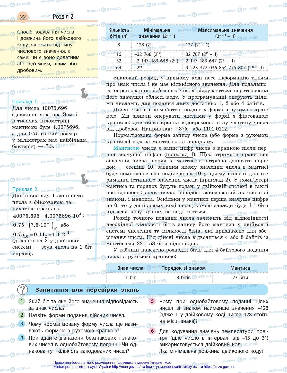 Підручники Інформатика 8 клас сторінка 22