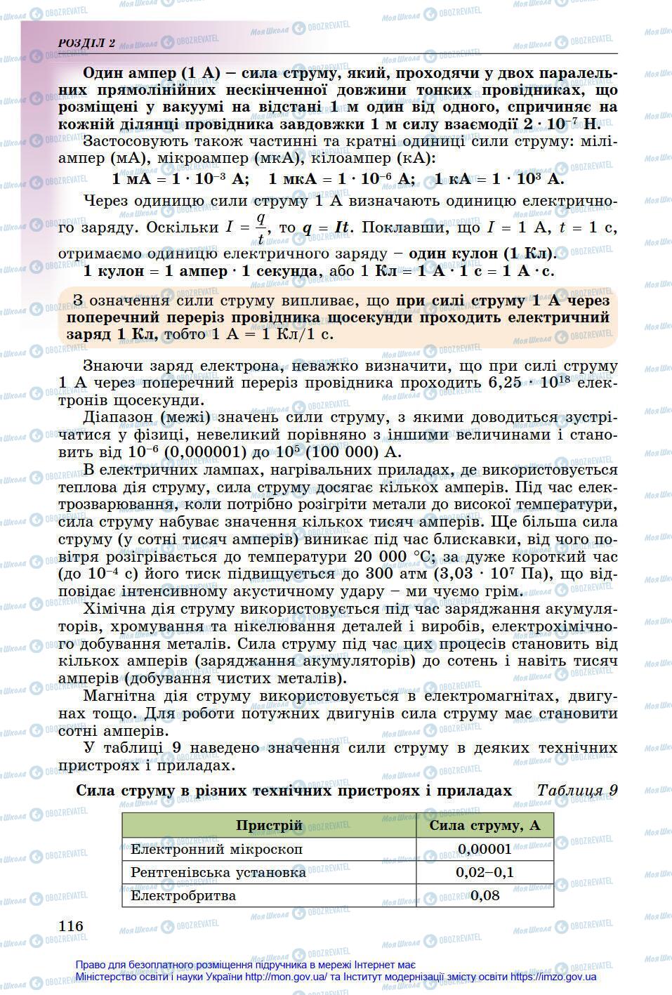 Підручники Фізика 8 клас сторінка 116