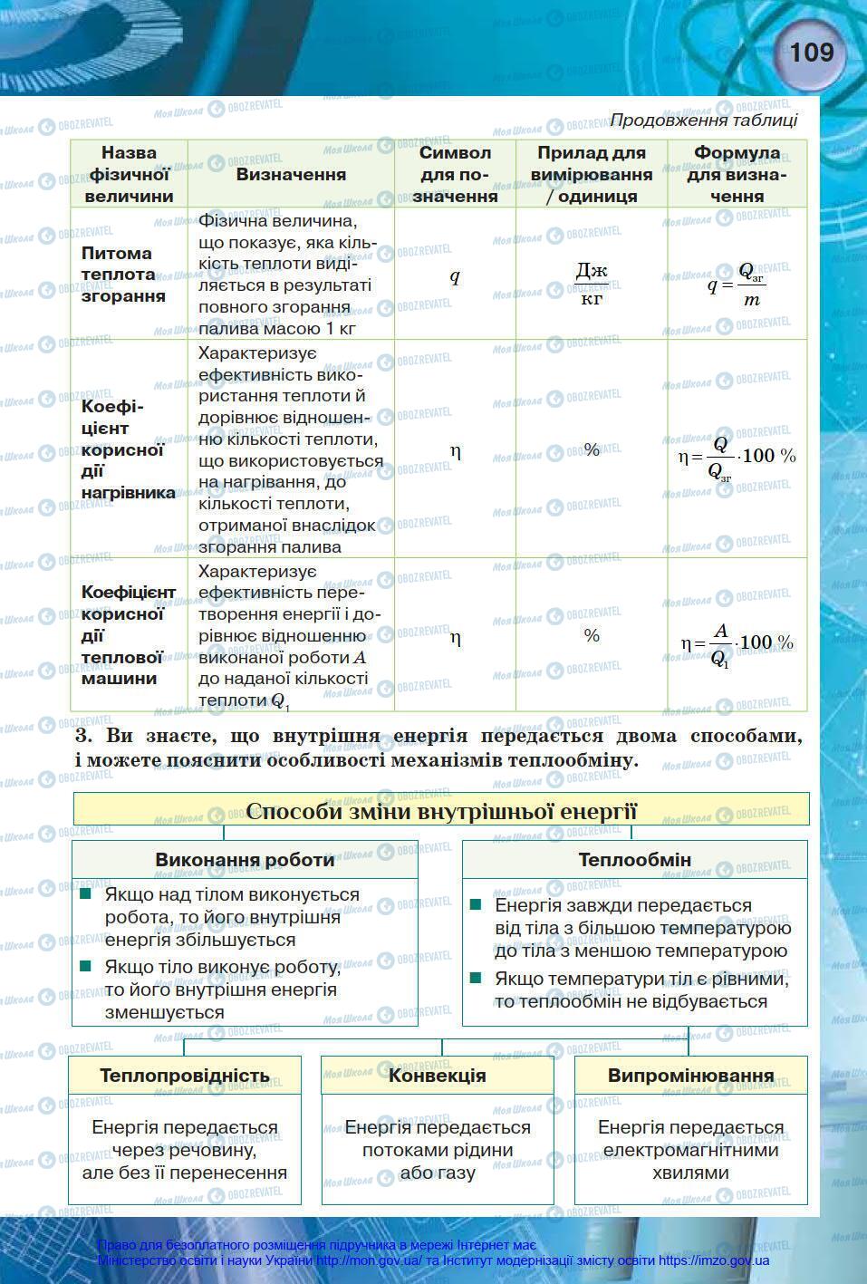 Підручники Фізика 8 клас сторінка 109