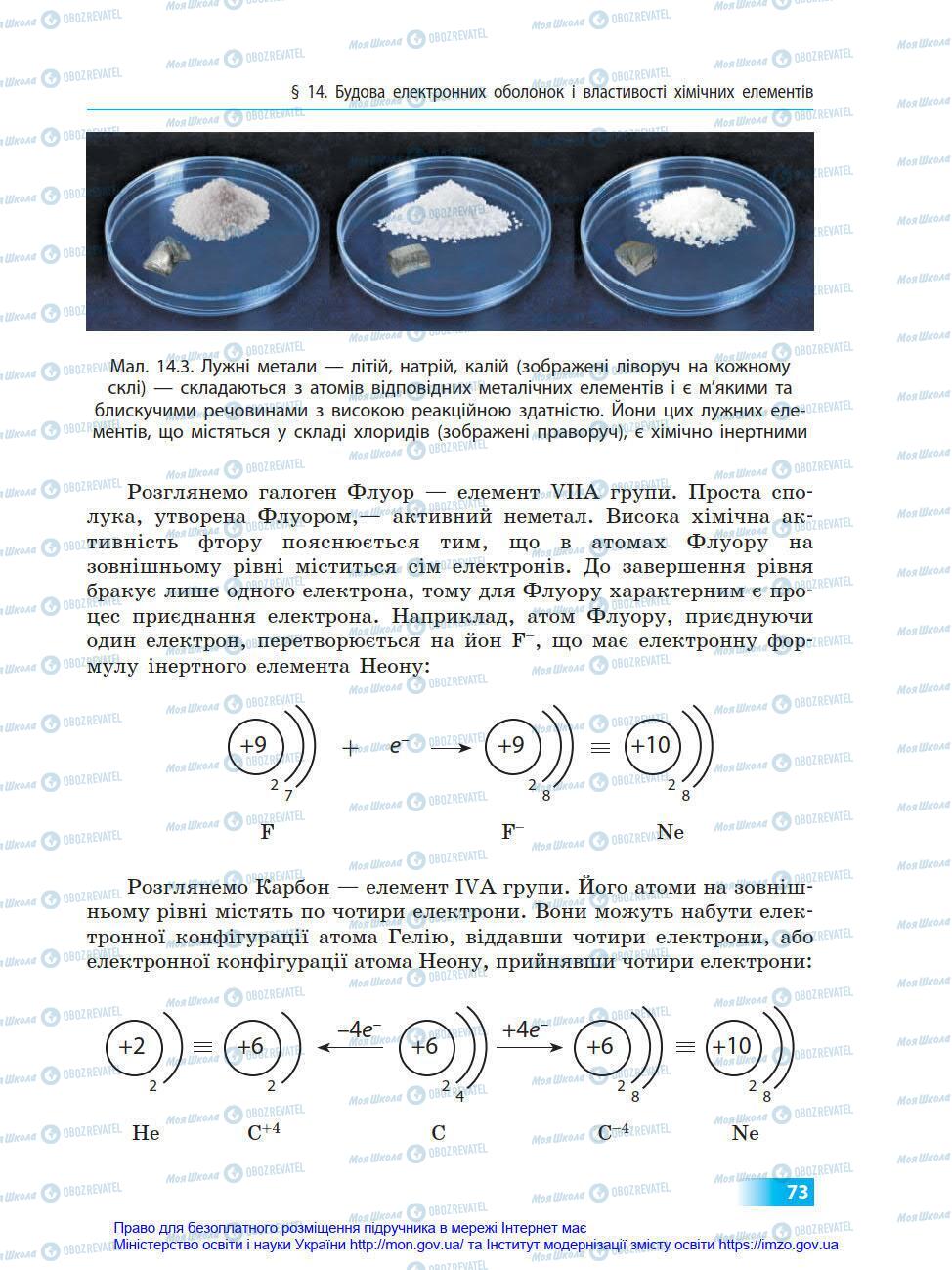 Учебники Химия 8 класс страница 73