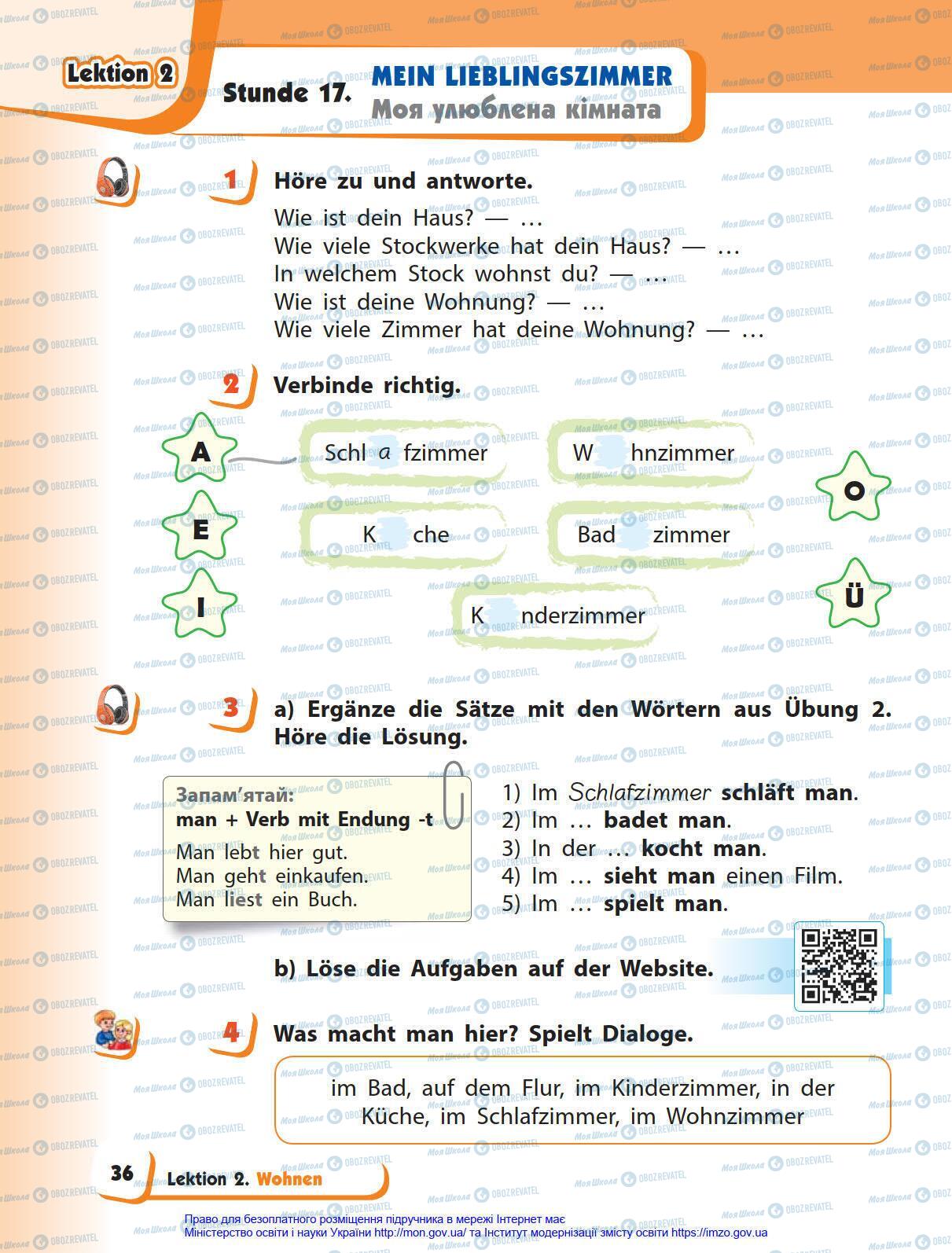 Підручники Німецька мова 4 клас сторінка 36