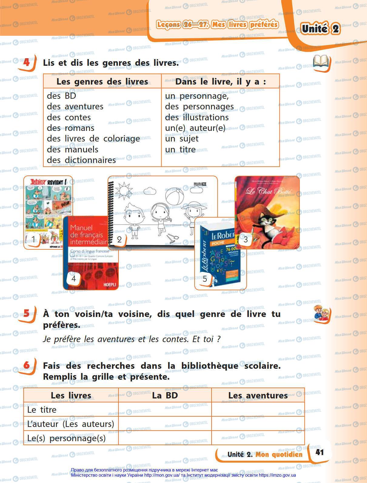 Підручники Французька мова 4 клас сторінка 41