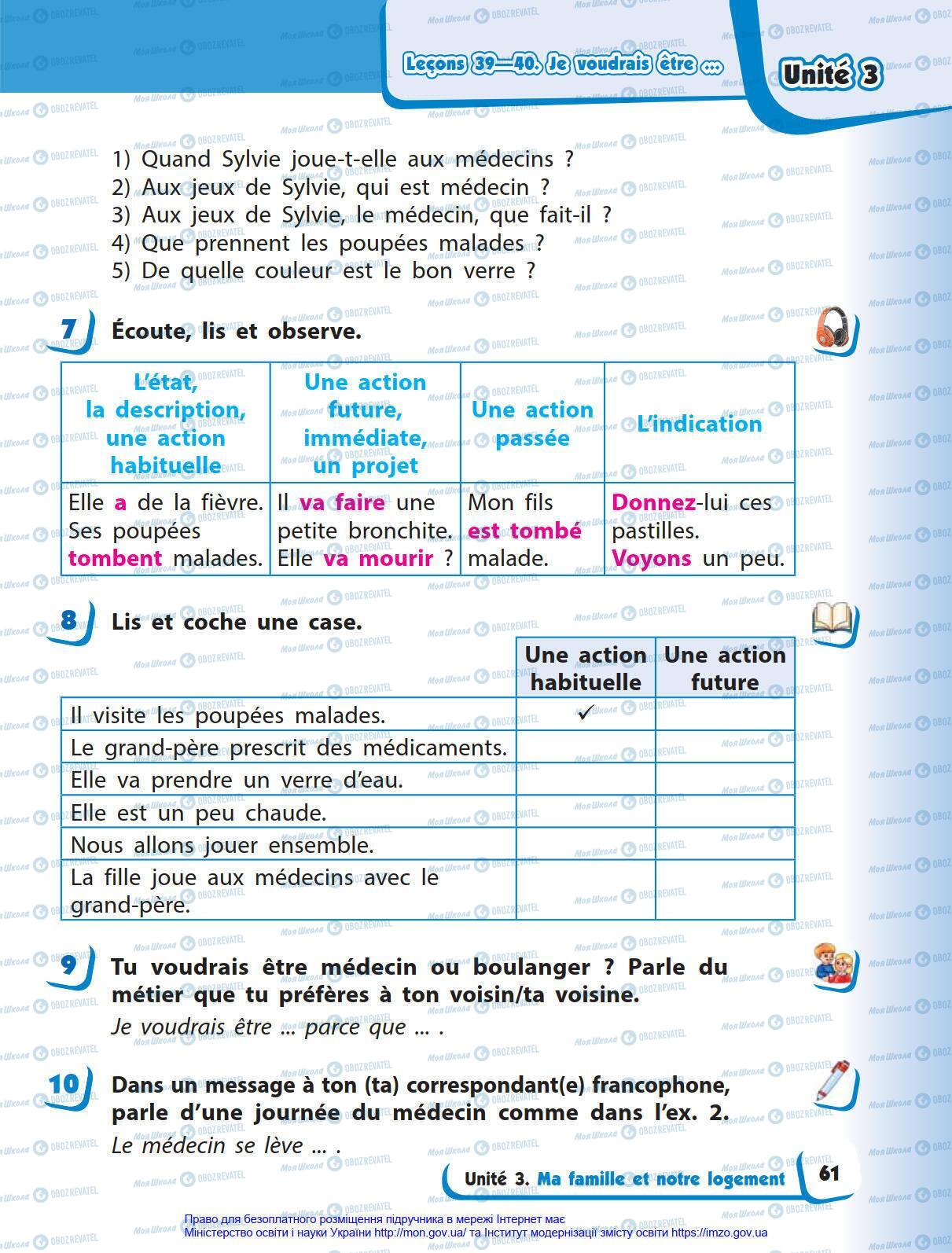 Підручники Французька мова 4 клас сторінка 61